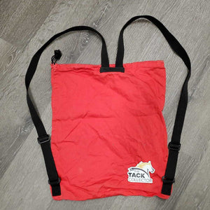 Cotton Drawstring Helmet Bag - Back pack, drawstring top *gc, clean, older, faded, edge rubs, sm hole