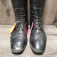 Field Boots, zips *gc/fair, toes: dents & scraped, Breaking teeth-R, rubs, scratches
