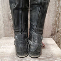 Field Boots, zips *gc/fair, toes: dents & scraped, Breaking teeth-R, rubs, scratches
