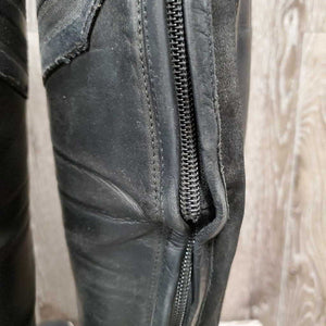 Field Boots, zips *gc/fair, toes: dents & scraped, Breaking teeth-R, rubs, scratches