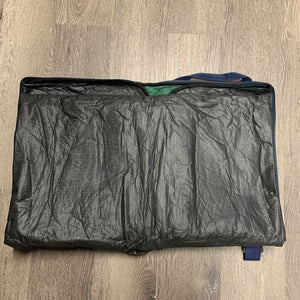 Waterproof Fleece Picnic - Stadium Blanket, Backpack Bag "Spruce Meadows" *vgc, mnr hair, dirt, duct tape/repair, older, stiff zipper