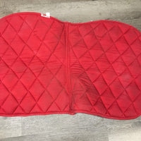 Thick Quilt Jumper Saddle Pad, 1x piping *gc, clean, faded, frayed/rubbed piping, mnr hair & stains, cut tabs
