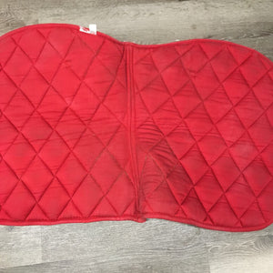 Thick Quilt Jumper Saddle Pad, 1x piping *gc, clean, faded, frayed/rubbed piping, mnr hair & stains, cut tabs