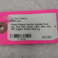 Fitted Fleece Hunter Saddle Pad *gc, mnr hair, clean, rubs, pills, mnr thin edges
