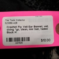 Crochet Fly Veil Ear Bonnet, veil, string *gc, clean, mnr hair, faded
