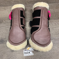 Pr Closed Boots, velcro, Fleece edges *vgc, hairy velcro, mnr dirt & clumpy
