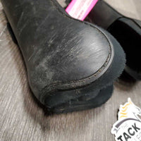 Pr Open Front Boots, velcro *gc/fair, faded, scraped, dirty, pilly & frayed edges
