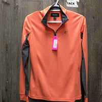 LS Sun Shirt, 1/4 Zip Up, mesh sleeves *vgc, mnr inner seam rubs
