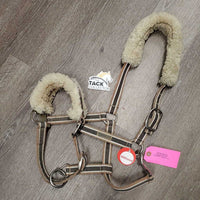 Nylon Fleece Lined Halter, adj, snap *gc, clean, hair, clumpy, mnr stains & rubs/thin spots
