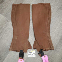 Pr Micro Suede Half Chaps *vgc/xc, mnr dirt, dust & stain
