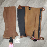 Pr Micro Suede Half Chaps *vgc/xc, mnr dirt, dust & stain
