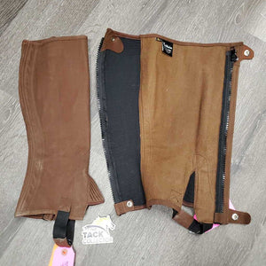 Pr Micro Suede Half Chaps *vgc/xc, mnr dirt, dust & stain