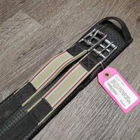 Nylon Web Neoprene Dressage Girth, x1 els, Roller Buckle *gc, mnr chipped edges, dirt, hair, rubs
