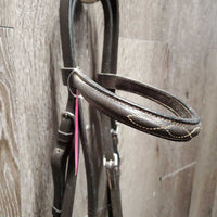 FS/Rsd Bridle, Braided Reins, Buckles *gc, v.stiff & v.dry, dirty, scraped edges
