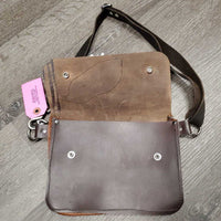 Narrow Leather Purse Bag - Satchel, adjustable strap *vgc, mnr stains
