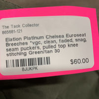 Euroseat Breeches *vgc, clean, faded, snag, seam puckers, pulled top knee stitching
