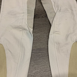 Euroseat Breeches *gc, clean, v.rubbed waist, mnr stains, v.pilly inside, dingy/discolored