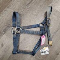 Thick Nylon Halter *gc, dirty, stains, faded, bent metal tip, frayed holes & edges
