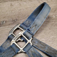 Thick Nylon Halter *gc, dirty, stains, faded, bent metal tip, frayed holes & edges
