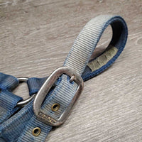 Thick Nylon Halter *gc, dirty, stains, faded, bent metal tip, frayed holes & edges
