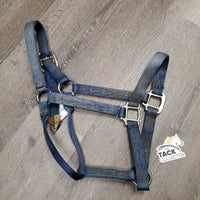 Thick Nylon Halter *gc, dirty, stains, faded, bent metal tip, frayed holes & edges
