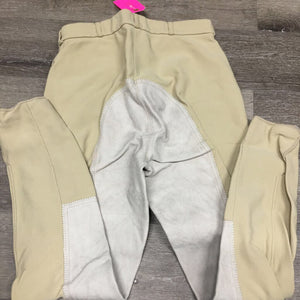 Hvy Ribbed Full Seat Breeches *gc, older, mnr stains & snags, pilly, rubs