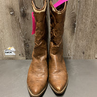 Pointed Toe Cowgirl Boots, lined *gc, mnr dirt, stains, peeling, crackles, scuffs, rubbed insoles
