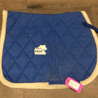 Quilt Jumper Saddle Pad, piping, tabs *fair, clean, tears, rubs, older, stains, faded, pills, dingy
