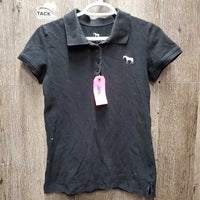 SS Polo Shirt, 1/4 Button Up *gc, faded, hairy & linty
