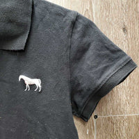 SS Polo Shirt, 1/4 Button Up *gc, faded, hairy & linty
