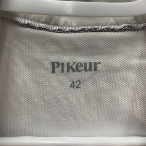 SS Polo Show Shirt, 1/2 Button Up, attached Snap Collar *vgc, seam puckers, crinkled collar