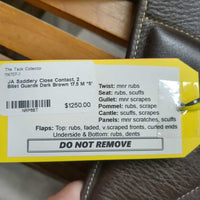 17.5 M *5" JA Saddlery Close Contact, 2 Billet Guards, Foam Panels, Med/Lg Front & Back Blocks, Flaps: 13.5"L x 13.5"W
