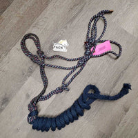 Soft Thick Nylon Rope Halter, Attached Lead Rope *gc, dirty, stains, frays, snags & rubs
