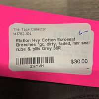 Hvy Cotton Euroseat Breeches *gc, dirty, faded, mnr seat rubs & pills
