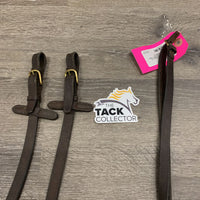 Pr Rubber Reins *fair/gc, dirt, sticky, smooth & rubbed rubber, torn end
