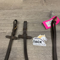 Pr Rubber Reins *fair/gc, dirt, sticky, smooth & rubbed rubber, torn end
