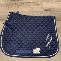 Quilt Jumper Saddle Pad, piping, tabs *gc, clean, hair, dirt, threads, pills
