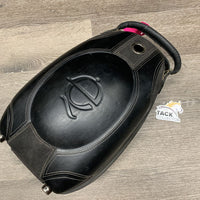 Leather Helmet Case, zipper *fair, dirt, hair, rubs, scrapes, older, scratches, unglued/torn & broken rivet