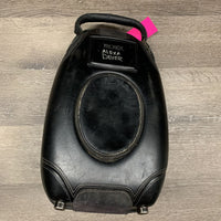 Leather Helmet Case, zipper *fair, dirt, hair, rubs, scrapes, older, scratches, unglued/torn & broken rivet
