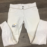 Euroseat Breeches *dingy, seam puckers, gc, discolored seat & legs, snags, stains, undone seam
