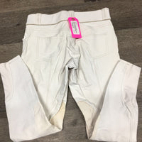 Euroseat Breeches *dingy, seam puckers, gc, discolored seat & legs, snags, stains, undone seam
