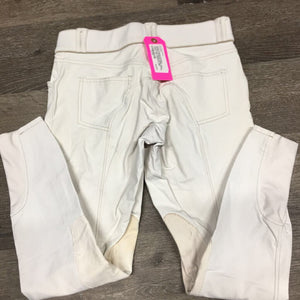 Euroseat Breeches *dingy, seam puckers, gc, discolored seat & legs, snags, stains, undone seam