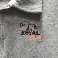 LS Sweatshirt, 1/3rd Zip Up "Royal West" *vgc, mnr clumpy inside