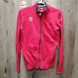 100% Cotton Sweater, zipper *gc, pilly, rubs, cracked logo, faded