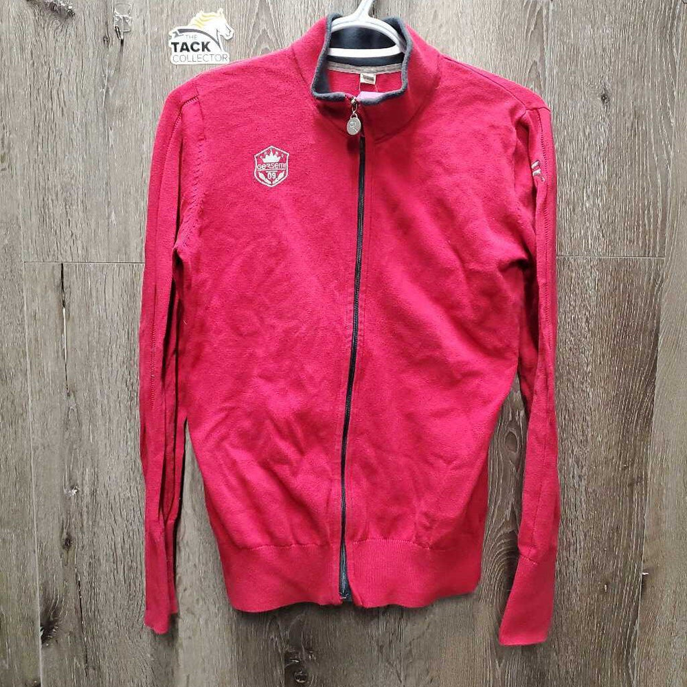 100% Cotton Sweater, zipper *gc, pilly, rubs, cracked logo, faded