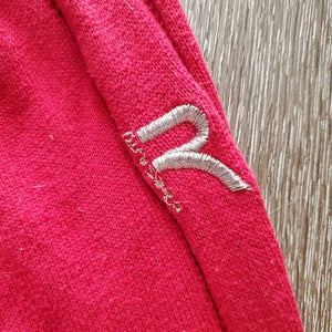 100% Cotton Sweater, zipper *gc, pilly, rubs, cracked logo, faded