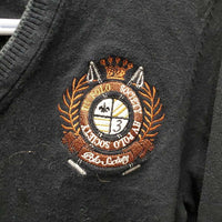 Light Cotton V Neck Sweater, Elbow Patches *gc, hairy, rubs, faded, stain?dirt, pits
