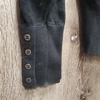 Light Cotton V Neck Sweater, Elbow Patches *gc, hairy, rubs, faded, stain?dirt, pits
