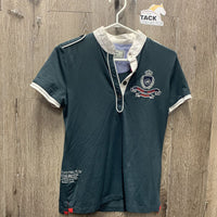 SS Polo Show Shirt, 1/2 Button Up *gc, crinkled collar, mnr edge rubs, pills, rubs, older?
