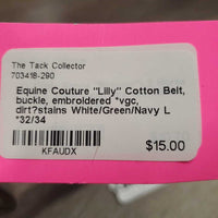 "Lilly" Cotton Belt, buckle, embroidered *vgc, dirt?stains
